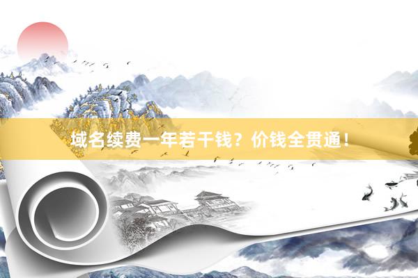 域名续费一年若干钱？价钱全贯通！